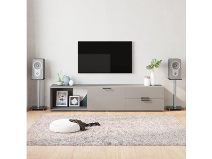 vidaXL Stojany na reproduktory čierno-strieborné 2 ks sklo 1-stĺpové