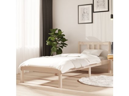 vidaXL Posteľný rám, drevený masív 75x190 cm, malé jednolôžko
