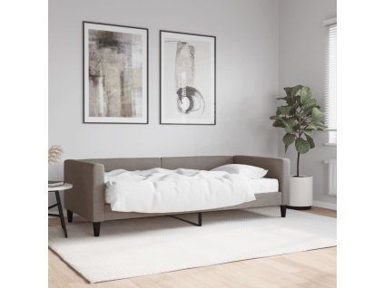 vidaXL Denná posteľ s matracom sivohnedá 90x200 cm látka