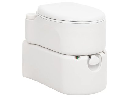 vidaXL Integrované kempingové WC biele 24+17 l HDPE a smalt