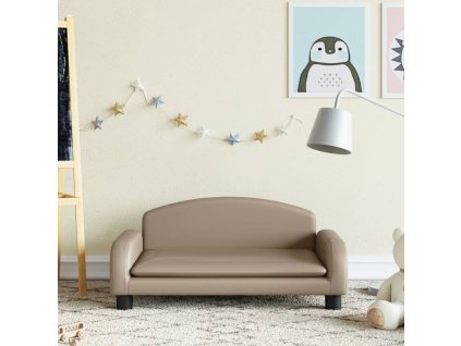 vidaXL Detská pohovka kapučínová 70x45x30 cm umelá koža