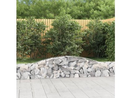 vidaXL Oblúkový gabionový kôš 4 ks 400x30x40/60 cm pozinkované železo