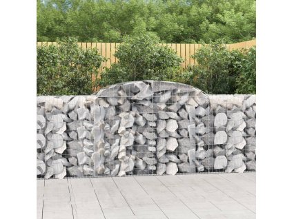 vidaXL Oblúkové gabiónové koše 8ks 300x50x100/120cm pozinkované železo
