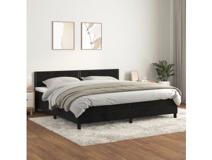 vidaXL Posteľný rám boxspring s matracom čierny 200x200 cm zamat