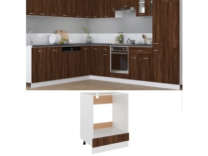 vidaXL Skrinka na sporák hnedý dub 60x46x81,5 cm spracované drevo