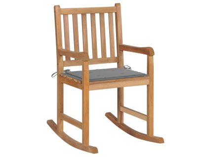 vidaXL Hojdacie kreslo so sivým vankúšom masívne tíkové drevo