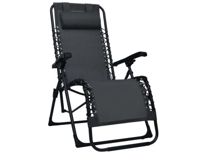 vidaXL Skladacia terasová stolička čierna látková