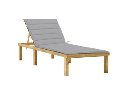 vidaXL Ležadlo so sivým vankúšom impregnované borovicové drevo