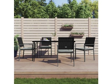 vidaXL 5-dielna záhradná jedálenská sada s vankúšmi polyratan a oceľ