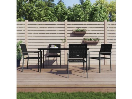 vidaXL 5-dielna záhradná jedálenská sada polyratan a oceľ