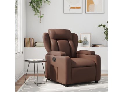 vidaXL Sklápacie kreslo, hnedé, umelá koža