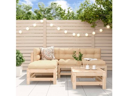 vidaXL 5-dielna záhradná sedacia súprava borovicový masív