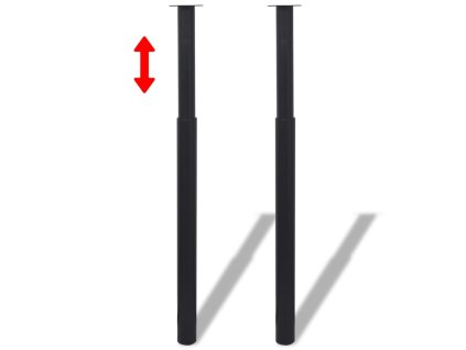 Teleskopické stolové nohy, čierne, 710 mm-1100 mm 2 ks