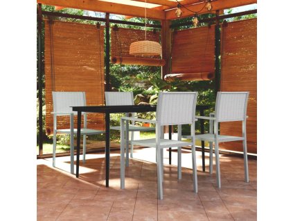 vidaXL 5-dielna záhradná jedálenská súprava biela