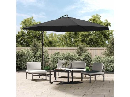 vidaXL Závesný záhradný slnečník, hliníková tyč 350 cm, antracitový