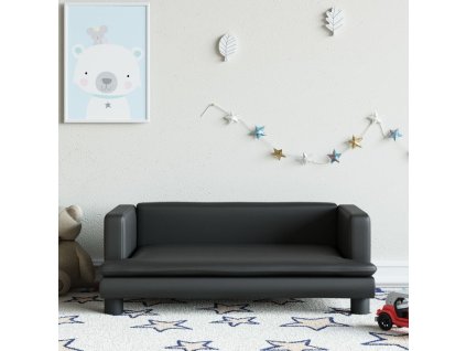 vidaXL Detská pohovka čierna 80x45x30 cm umelá koža