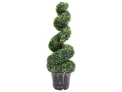 vidaXL Umelý krušpán v tvare špirály s kvetináčom zelený 100 cm