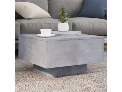 vidaXL Konferenčný stolík s LED svetlami betónovo sivý 55x55x31 cm