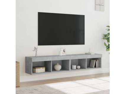 vidaXL TV skrinky s LED svetlami 2 ks betónovo sivé 80x30x30 cm