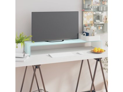 vidaXL TV stojan/stojan pod monitor, sklo, zelený 100x30x13 cm