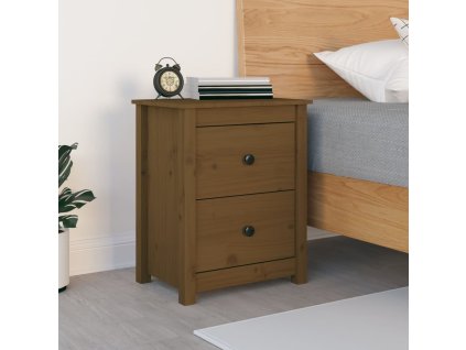 vidaXL Nočný stolík medovohnedý 50x35x61,5 cm masívne borovicové drevo