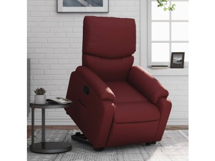 vidaXL Zdvíhacie sklápacie kreslo vínovo-červené umelá koža