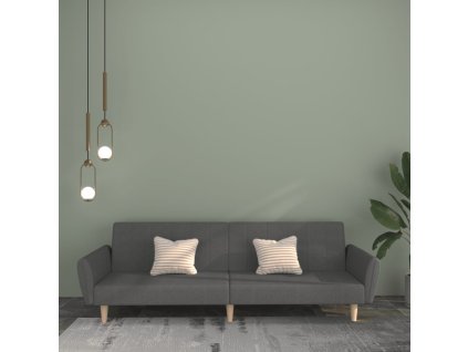 vidaXL 2-miestna rozkladacia pohovka, svetlosivá, látka