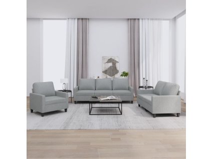 vidaXL 3-dielna sedacia súprava s vankúšmi bledosivá látka