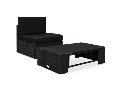 vidaXL 2-dielna záhradná sedacia súprava čierna polyratanová