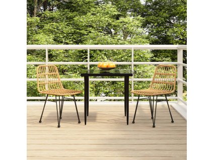 vidaXL 3-dielna záhradná jedálenská súprava z polyratanu