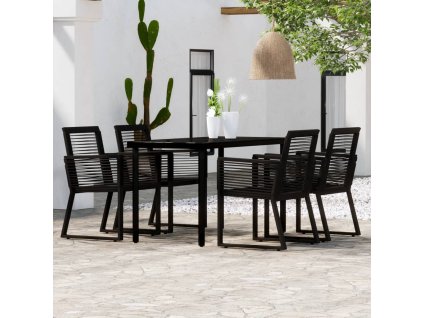 vidaXL 5-dielna záhradná jedálenská súprava čierna