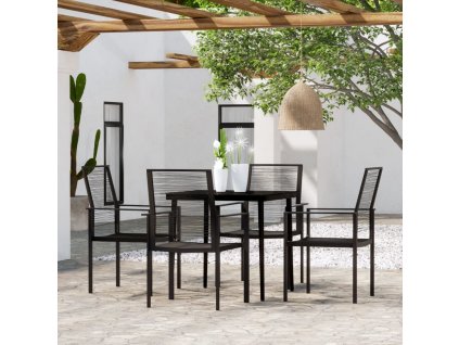 vidaXL 5-dielna záhradná jedálenská súprava čierna