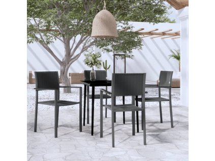 vidaXL 5-dielna záhradná jedálenská súprava čierna