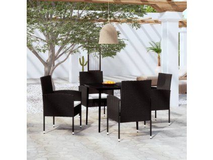 vidaXL 5-dielna záhradná jedálenská súprava čierna