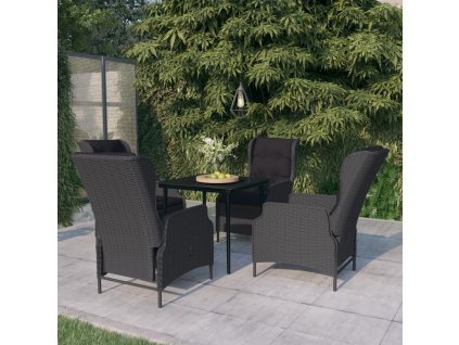 vidaXL 5-dielna záhradná jedálenská súprava tmavosivá