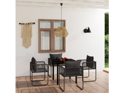 vidaXL 5-dielna záhradná jedálenská súprava čierna