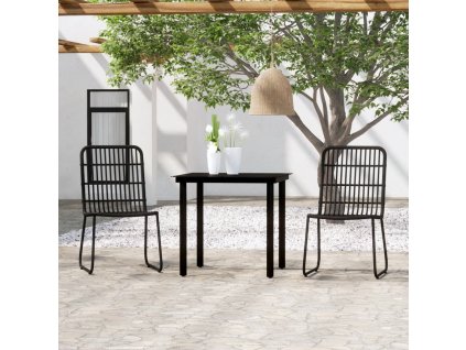 vidaXL 3-dielna záhradná jedálenská súprava čierna