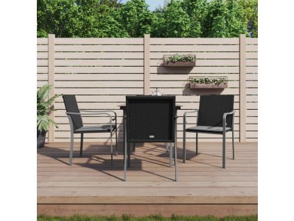 vidaXL 5-dielna záhradná jedálenská sada s vankúšmi polyratan a oceľ