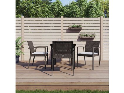 vidaXL 5-dielna záhradná jedálenská sada s vankúšmi polyratan a oceľ