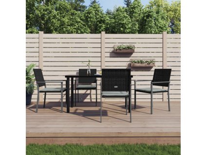 vidaXL 5-dielna záhradná jedálenská sada s vankúšmi polyratan a oceľ
