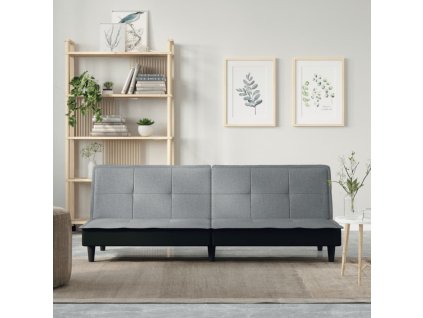 vidaXL Rozkladacia pohovka svetlosivá látka