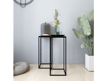 vidaXL Príručné stolíky 2 ks čierne oceľové