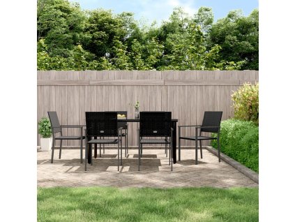 vidaXL 7-dielna záhradná jedálenská sada polyratan a oceľ