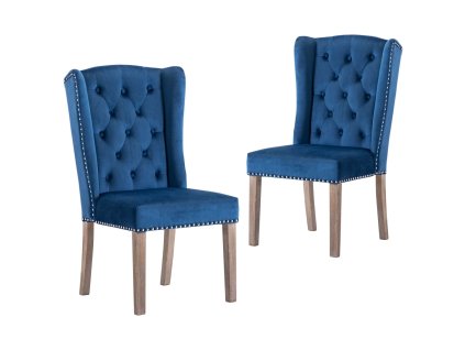 vidaXL Jedálenské stoličky 2 ks modré zamatové