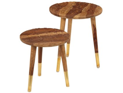 vidaXL Konferenčné stolíky 2 ks, drevený masív