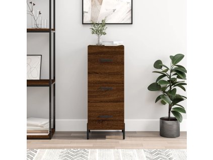 vidaXL Komoda hnedý dub 34,5x34x90 cm spracované drevo