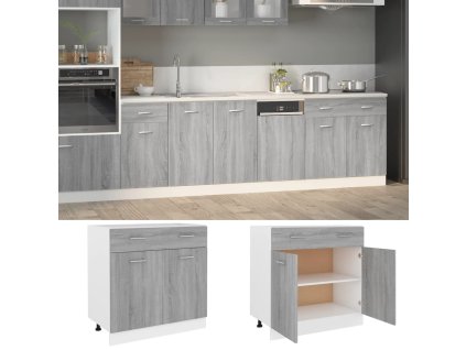 vidaXL Spodná skrinka “Lyon” sivý dub sonoma 80x46x81,5 cm