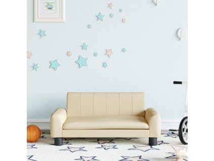 vidaXL Detská pohovka, krémová 70x45x30 cm, látka