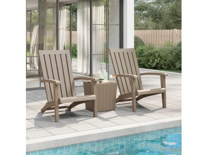vidaXL Záhradné stoličky Adirondack 2 ks bledohnedé polypropylén