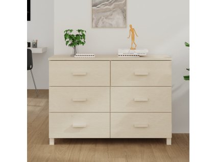 vidaXL Komoda HAMAR, medovo hnedá 113x40x80 cm, borovicový masív